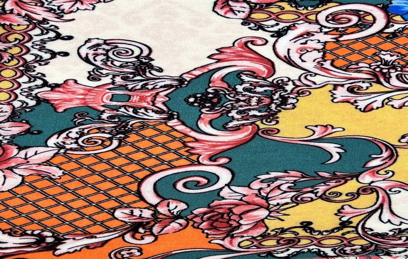 Sárga - indás textil — anyagminta