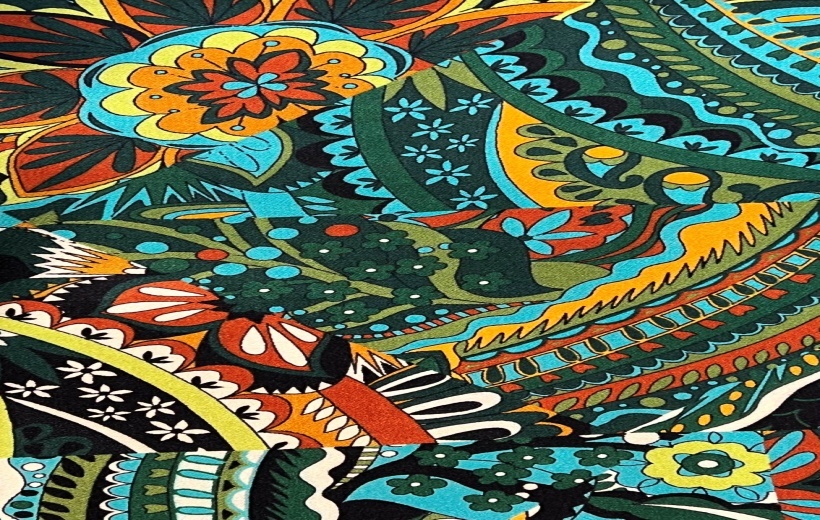 Zöld mandala mintás — anyagminta